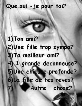 que suis je pour toi ???????